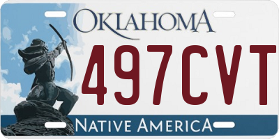 OK license plate 497CVT