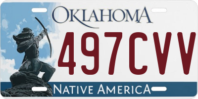 OK license plate 497CVV