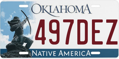 OK license plate 497DEZ
