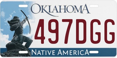 OK license plate 497DGG