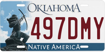 OK license plate 497DMY