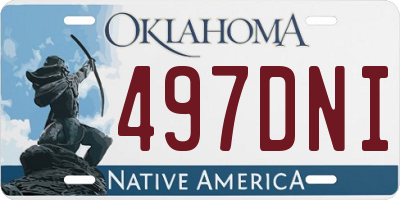 OK license plate 497DNI