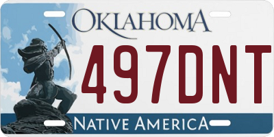 OK license plate 497DNT
