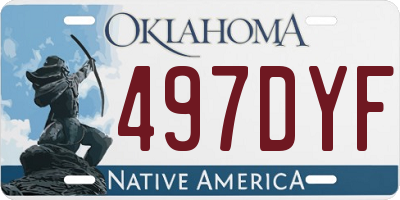 OK license plate 497DYF
