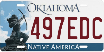 OK license plate 497EDC