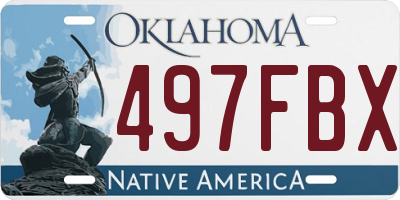 OK license plate 497FBX