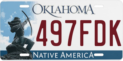 OK license plate 497FDK