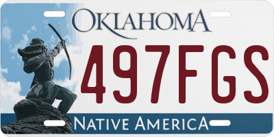 OK license plate 497FGS