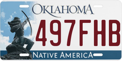 OK license plate 497FHB