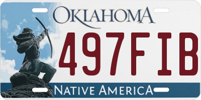 OK license plate 497FIB