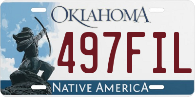 OK license plate 497FIL