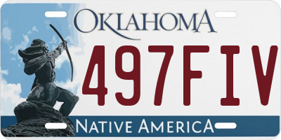 OK license plate 497FIV