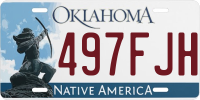 OK license plate 497FJH