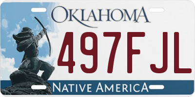 OK license plate 497FJL