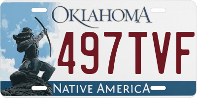 OK license plate 497TVF