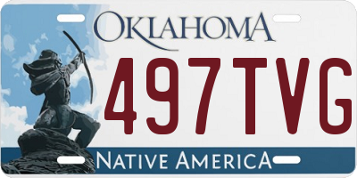 OK license plate 497TVG