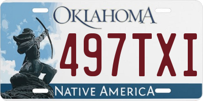 OK license plate 497TXI