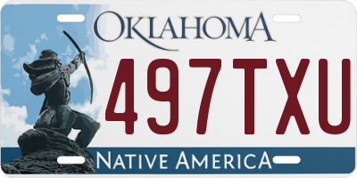 OK license plate 497TXU