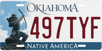 OK license plate 497TYF