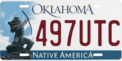 OK license plate 497UTC