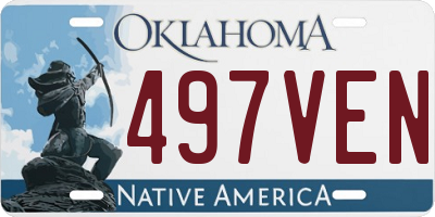 OK license plate 497VEN