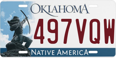 OK license plate 497VQW