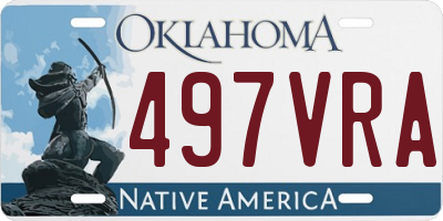 OK license plate 497VRA