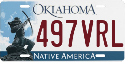 OK license plate 497VRL