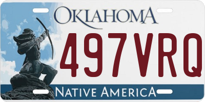 OK license plate 497VRQ