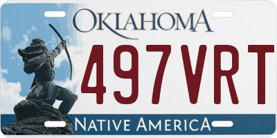 OK license plate 497VRT