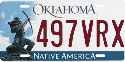 OK license plate 497VRX