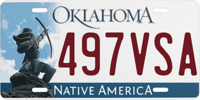 OK license plate 497VSA