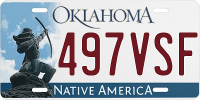 OK license plate 497VSF