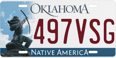 OK license plate 497VSG