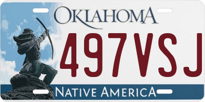OK license plate 497VSJ