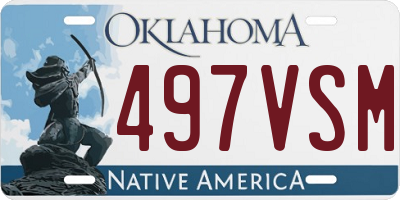 OK license plate 497VSM