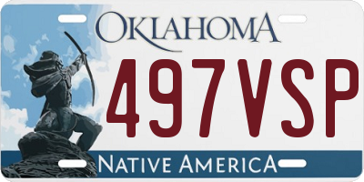 OK license plate 497VSP