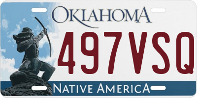OK license plate 497VSQ