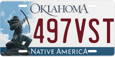 OK license plate 497VST