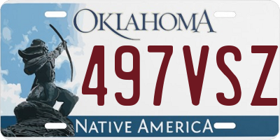 OK license plate 497VSZ