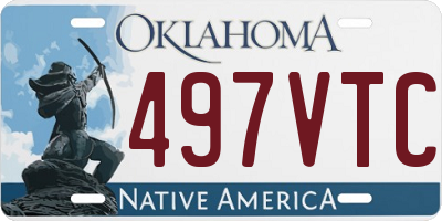 OK license plate 497VTC