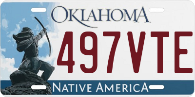 OK license plate 497VTE