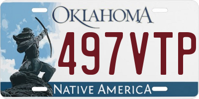 OK license plate 497VTP