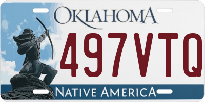 OK license plate 497VTQ