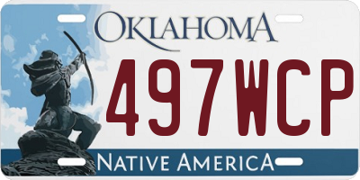 OK license plate 497WCP