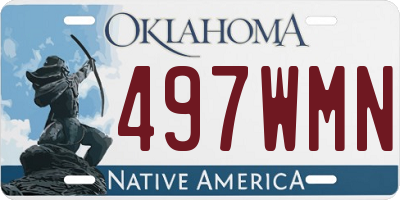 OK license plate 497WMN