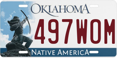 OK license plate 497WOM