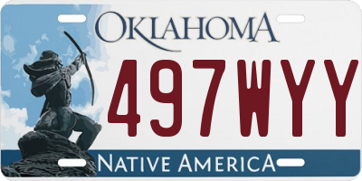 OK license plate 497WYY