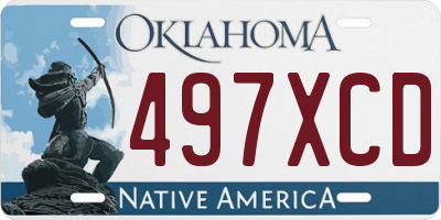 OK license plate 497XCD