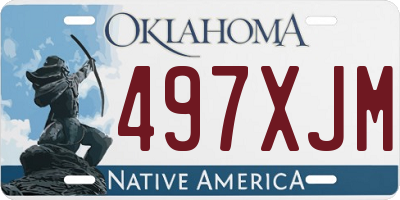 OK license plate 497XJM